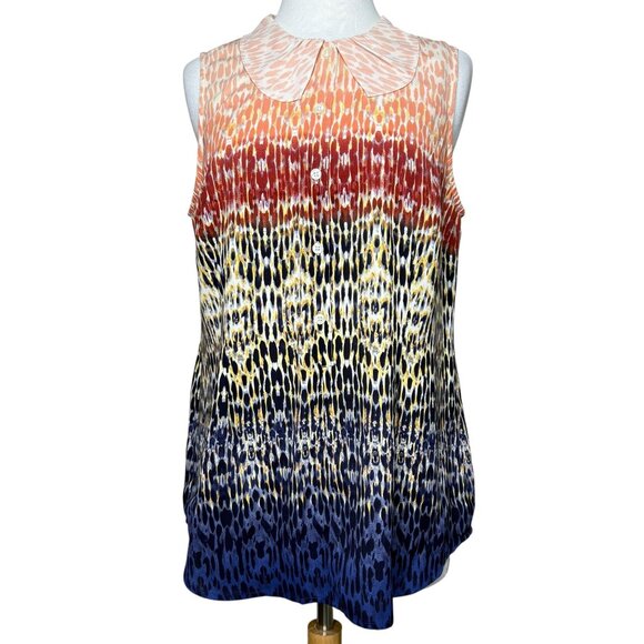 Cabi Love Tunic Collared Ombre Blouse Size Medium - Picture 1 of 7